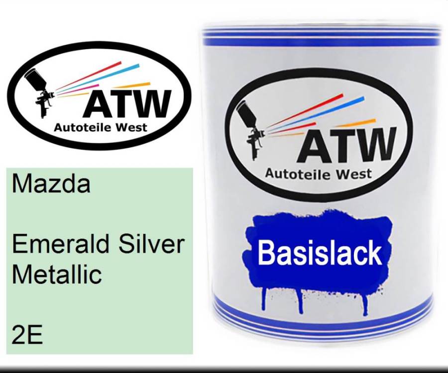 Mazda, Emerald Silver Metallic, 2E: 1L Lackdose, von ATW Autoteile West.